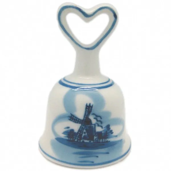 Collector Windmill Blue and White Bell with Heart