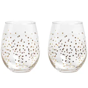 Confetti Wine Glass Set Of 2 Gold