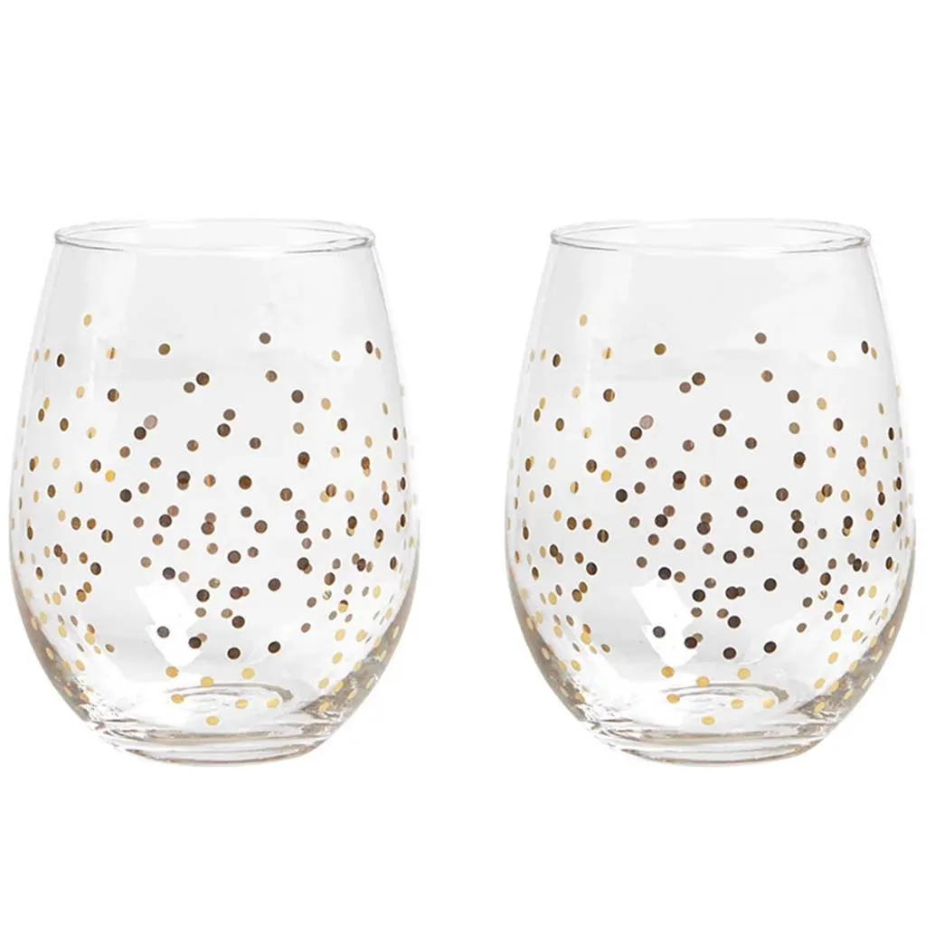 Confetti Wine Glass Set Of 2 Gold