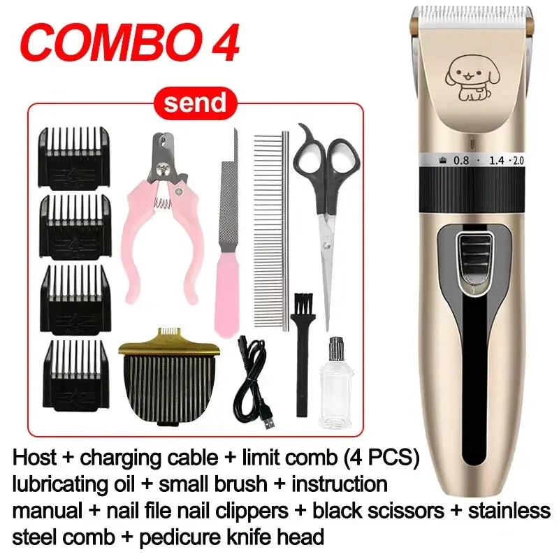 Cordless Pet Grooming Kit - Dog Hair Trimmer and Clipper Set