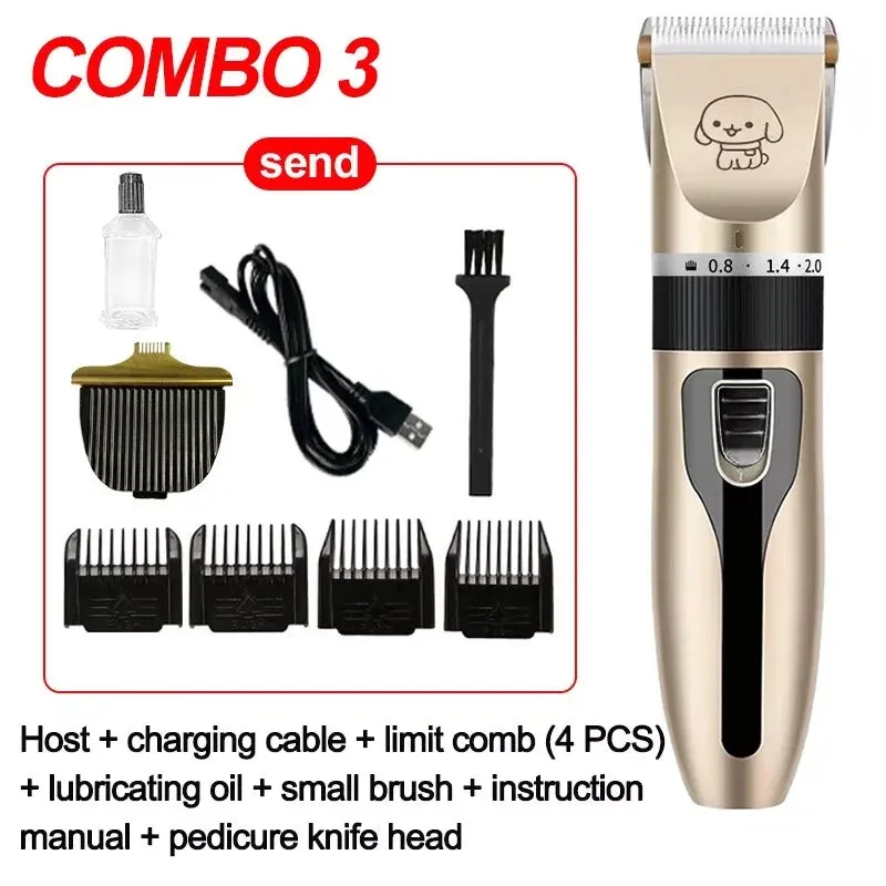 Cordless Pet Grooming Kit - Dog Hair Trimmer and Clipper Set