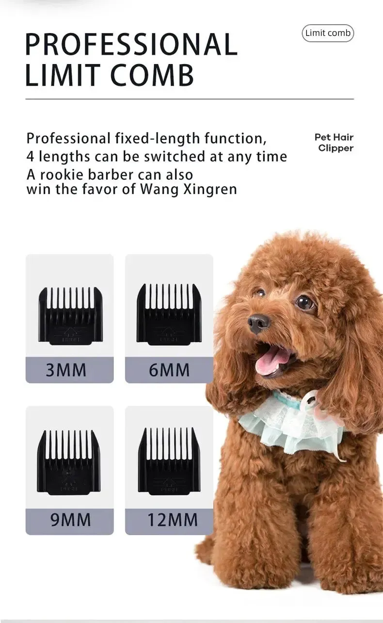 Cordless Pet Grooming Kit - Dog Hair Trimmer and Clipper Set