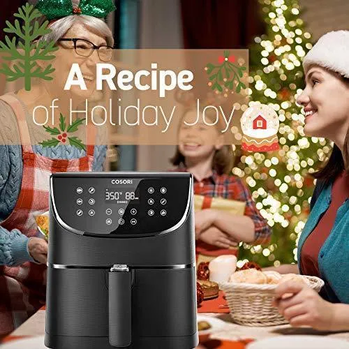 COSORI Smart WiFi Air Fryer 5.8QT(100 Recipes), Digital Touchscreen with 11 Cooking Presets for Air Frying, Roasting & Keep Warm ,Preheat & Shake Remind, Works with Alexa & Google Assistant,1700W