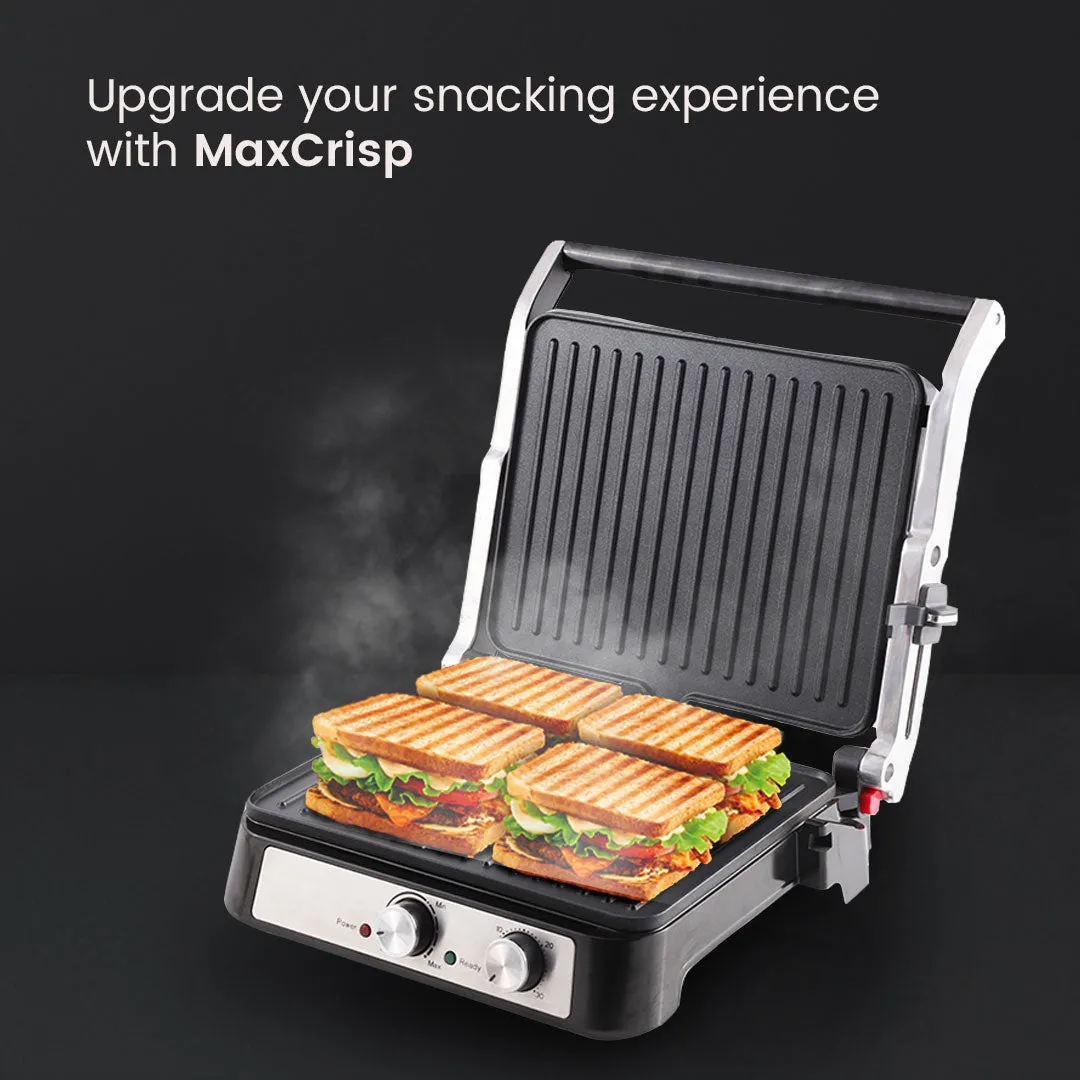 Crompton MaxCrisp 4 Slice Sandwich Maker with 180 Degrees Barbecue Grill |  2000W