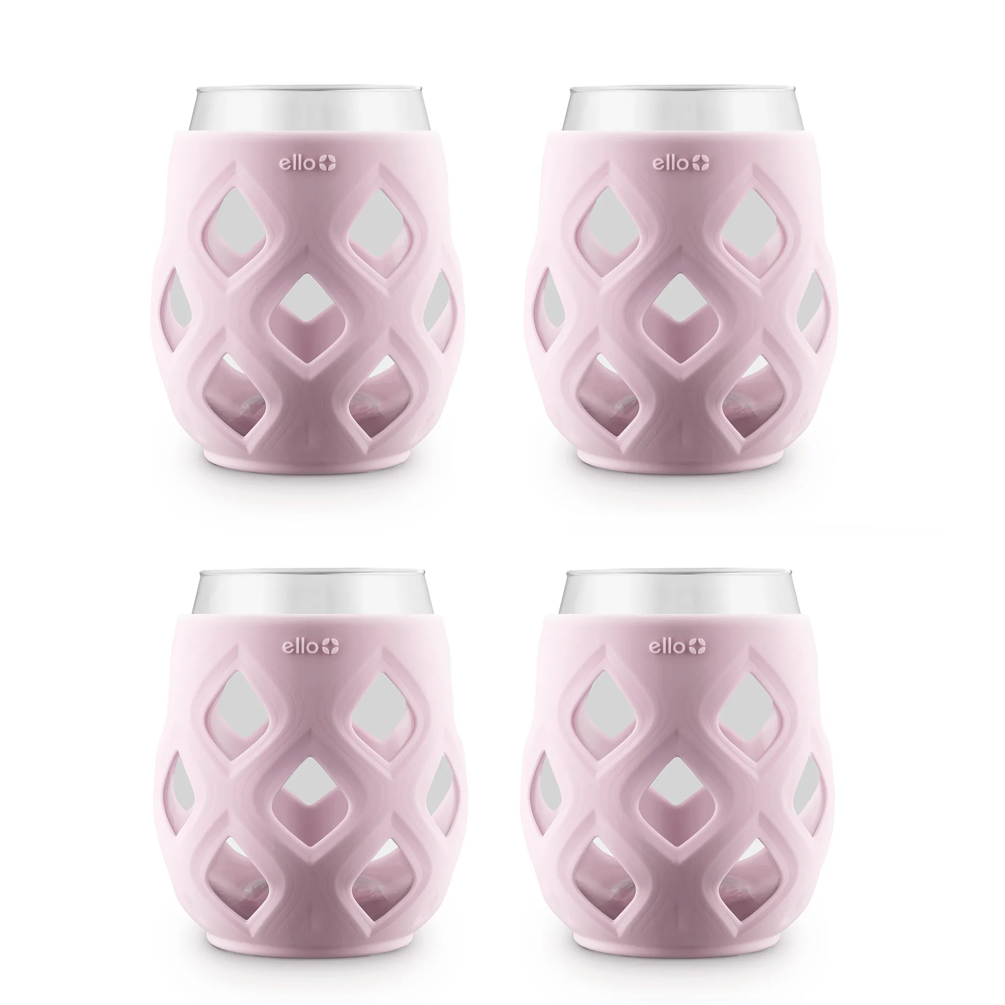 Cru Stemless Wine Glass Set with Silicone Protection