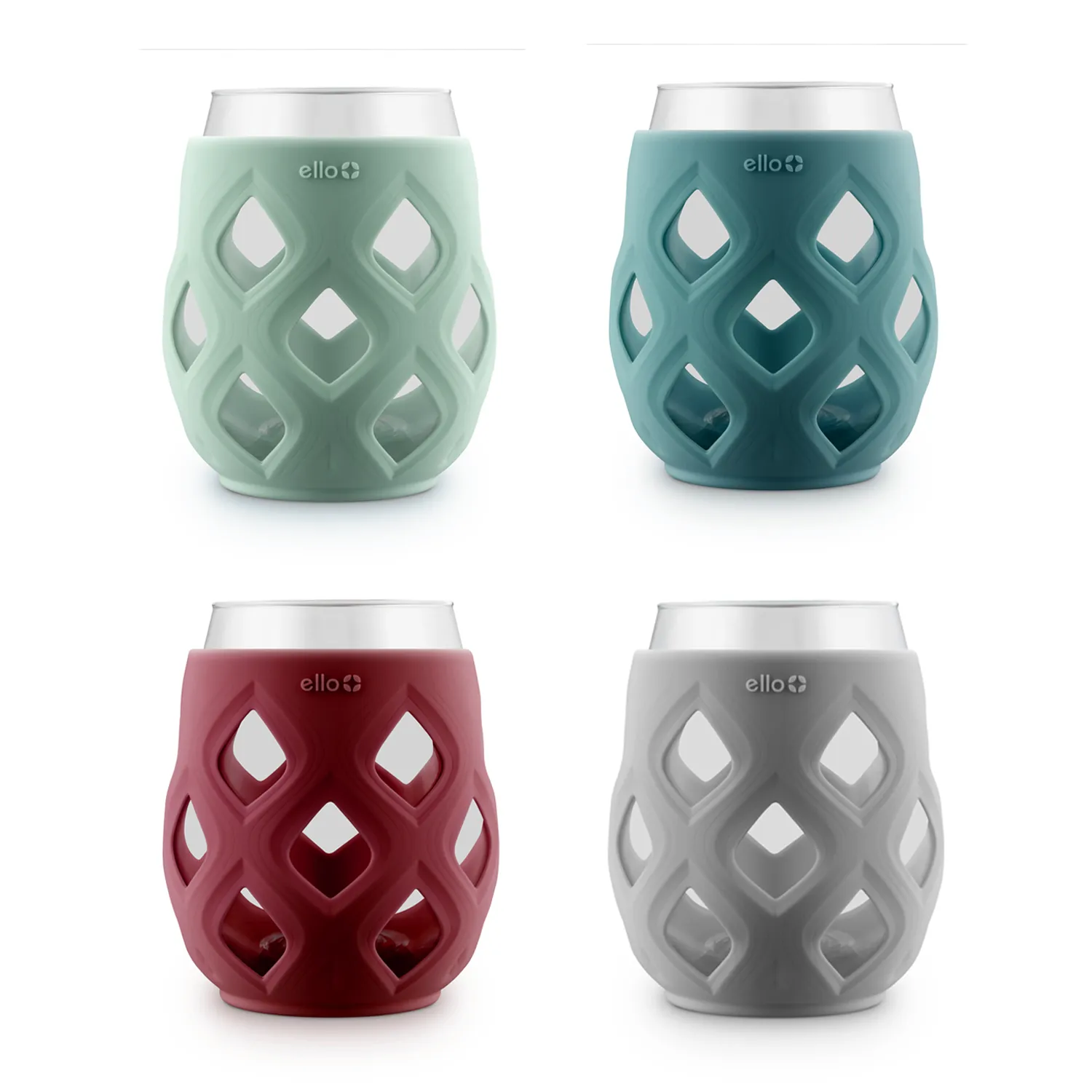 Cru Stemless Wine Glass Set with Silicone Protection