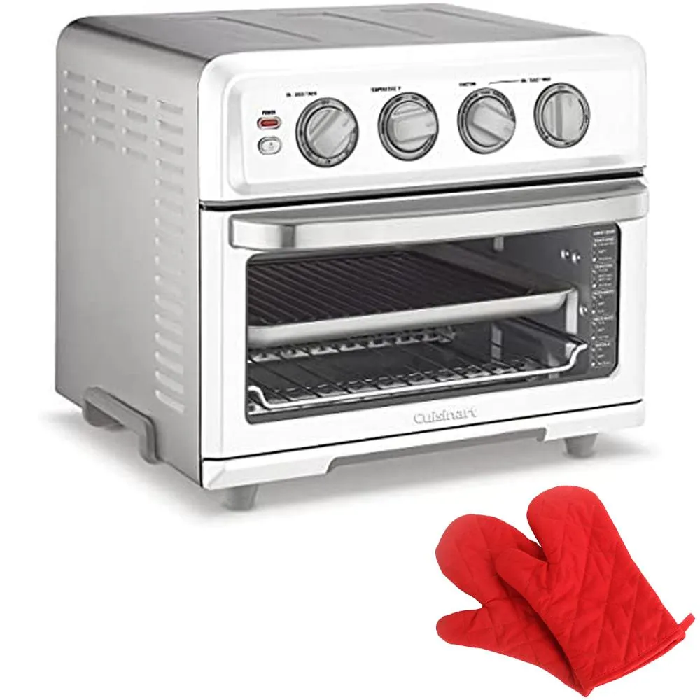 Cuisinart AirFryer Toaster Oven with Grill White   Heat Resistant Oven Mitt Pair