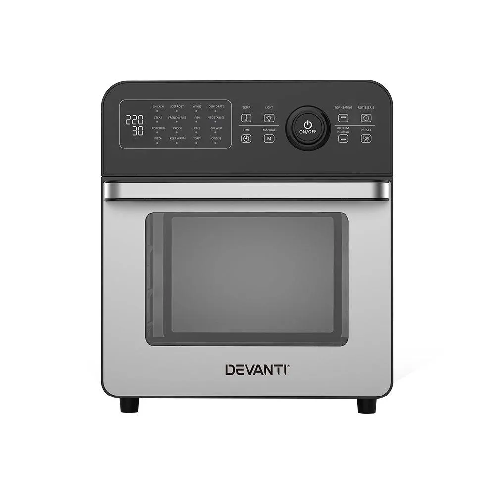 Devanti 18L Air Fryer 1700W Stainless Steel