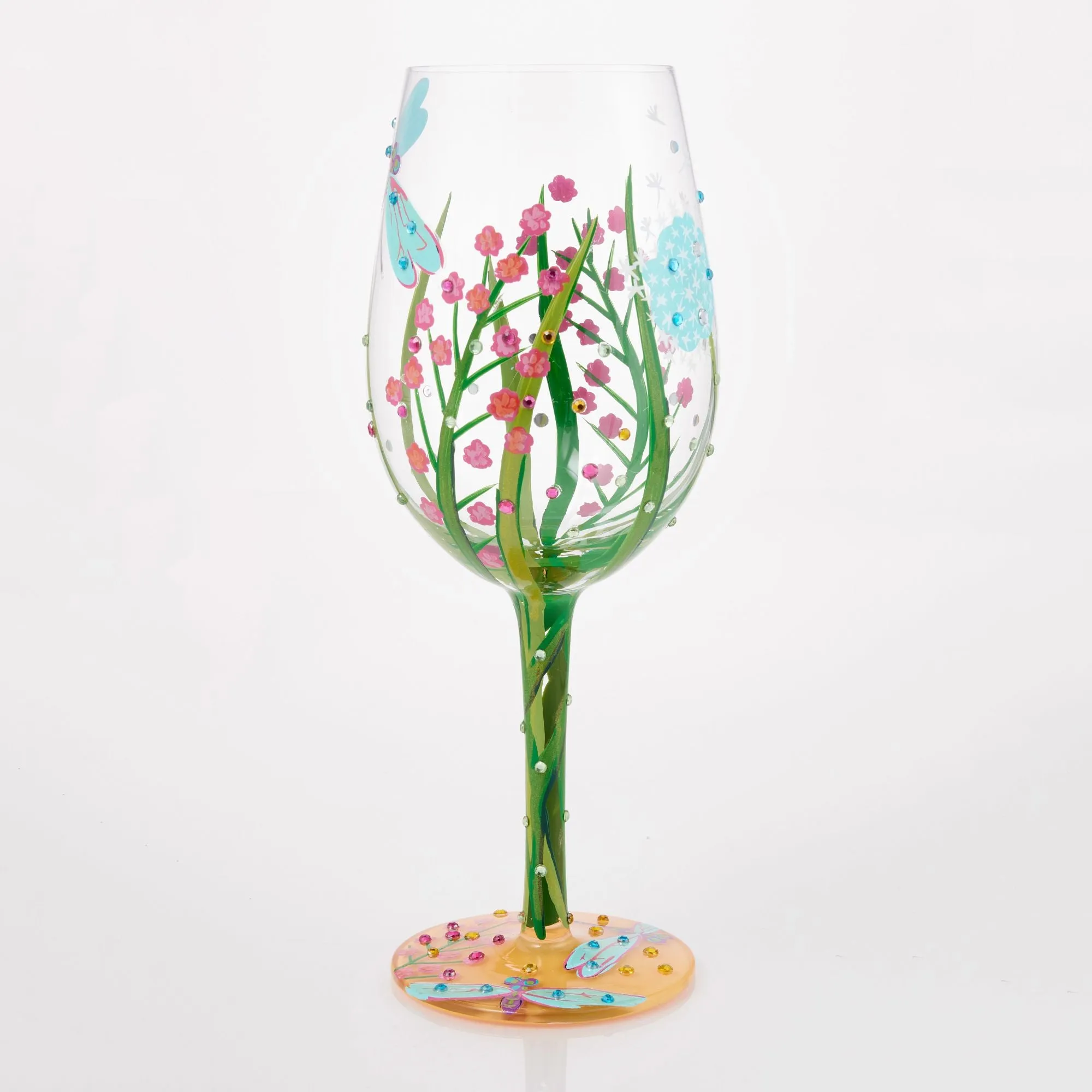 “Dragonfly Summer” Hand Painted Wine Glass Gift