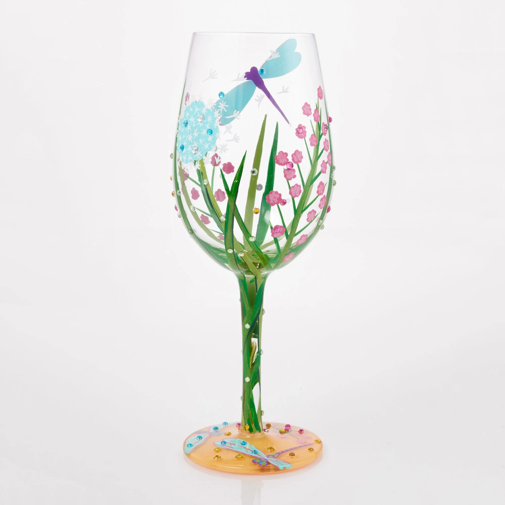 “Dragonfly Summer” Hand Painted Wine Glass Gift