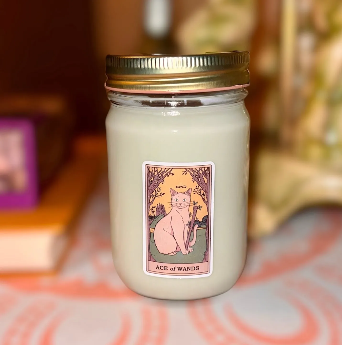 Dry Gin & Cypress Scent 12 oz Tarot Card Soy Candle