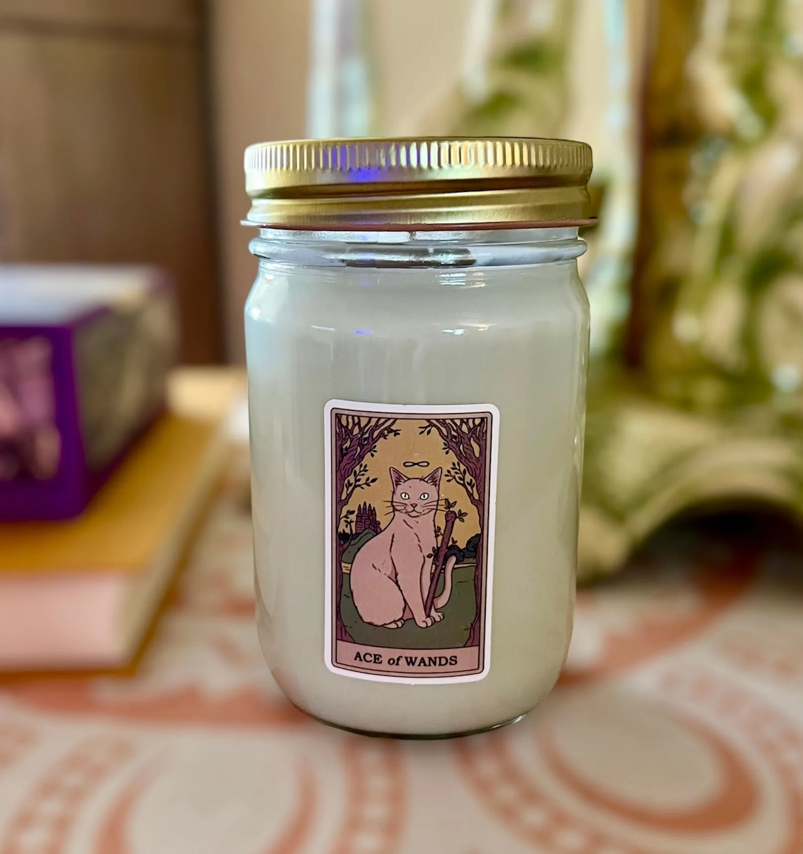 Dry Gin & Cypress Scent 12 oz Tarot Card Soy Candle