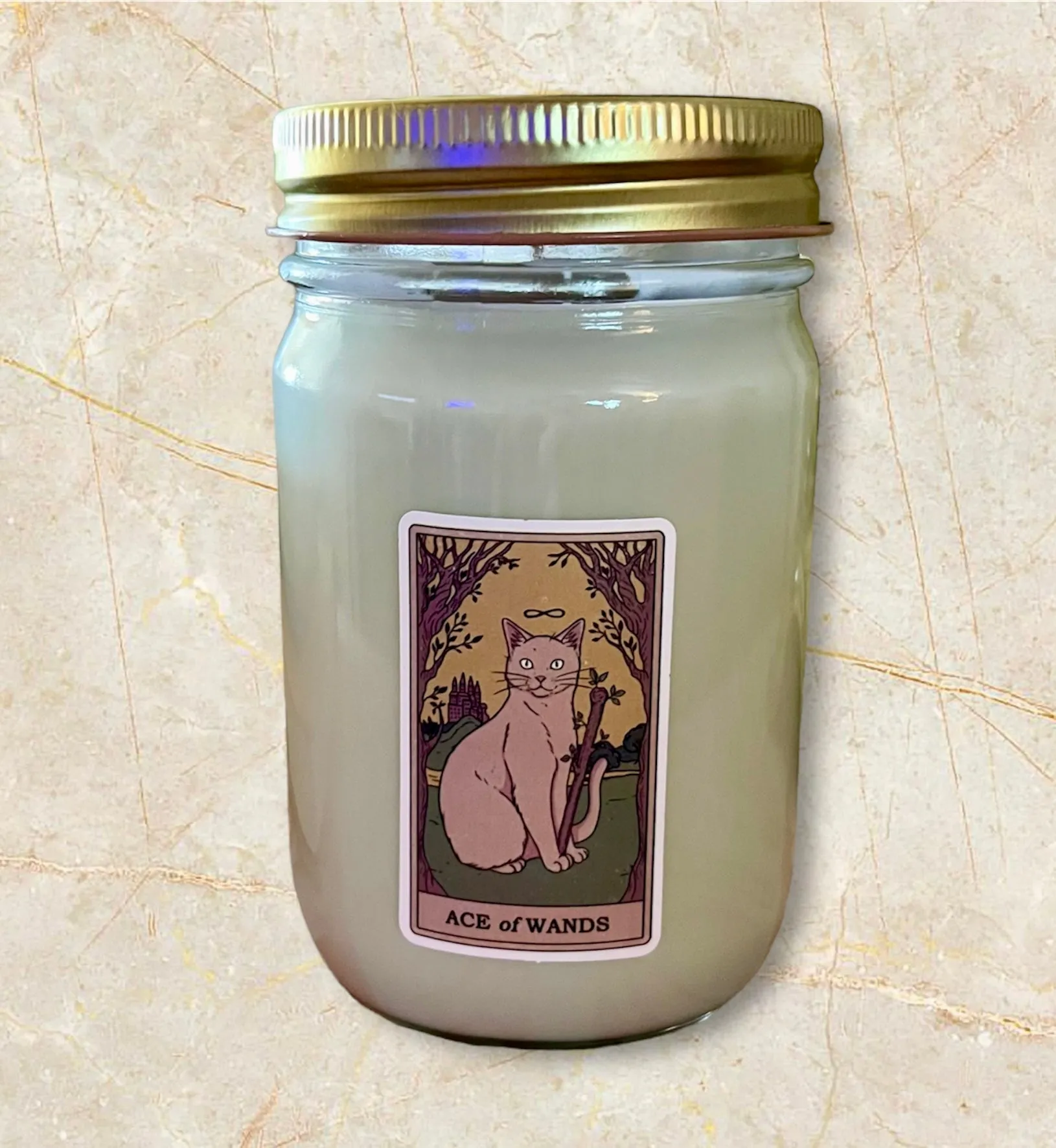 Dry Gin & Cypress Scent 12 oz Tarot Card Soy Candle