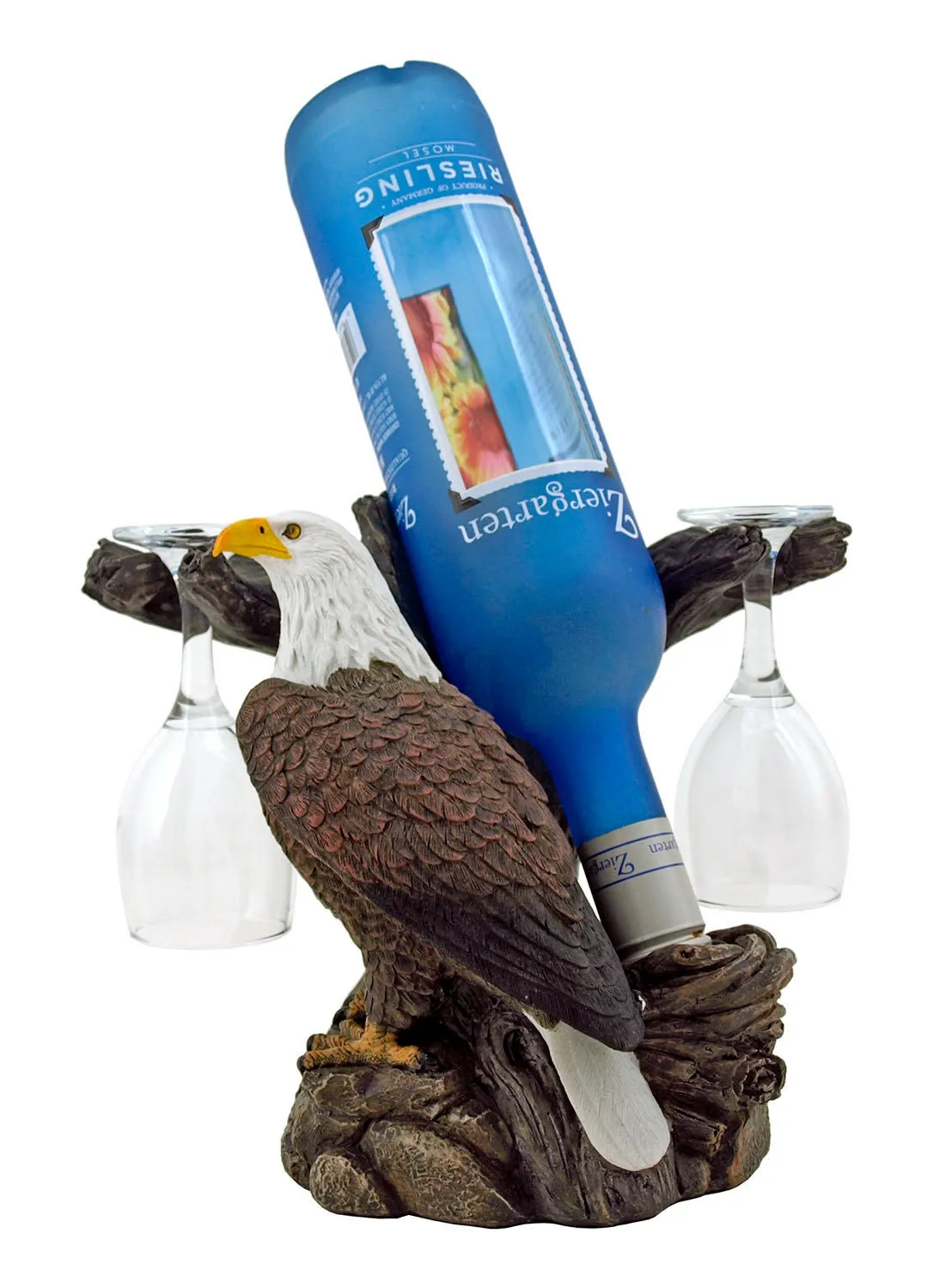 Eagle wine holder & glasses,Housewarming Gift,Retirement gift,Birthday Gift,military Graduation Gift,Eagle Lover Gift,Patriot Gift,July 4th