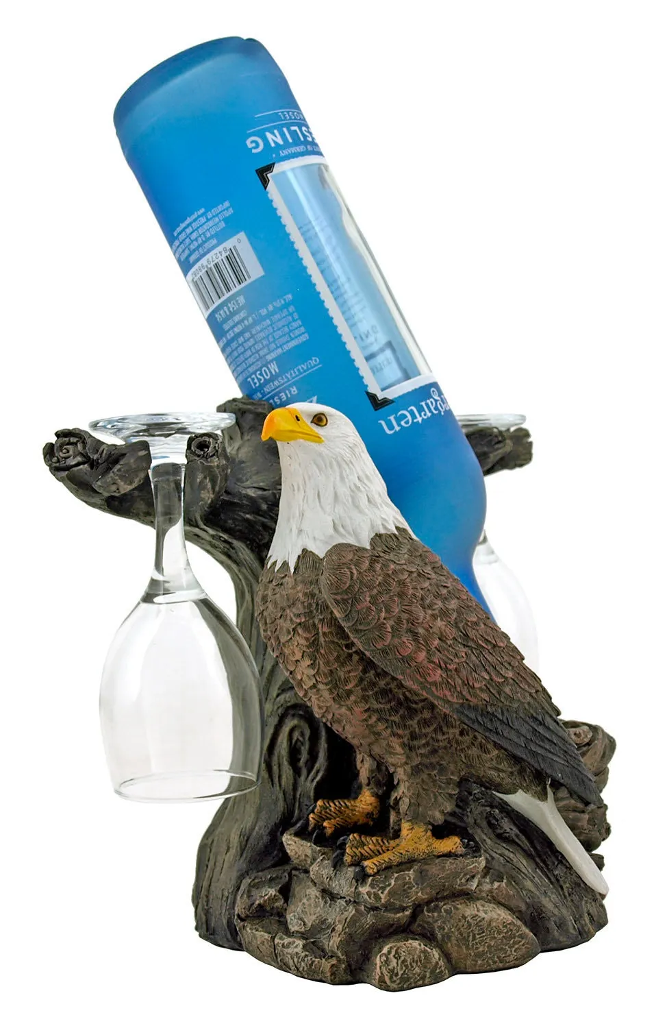 Eagle wine holder & glasses,Housewarming Gift,Retirement gift,Birthday Gift,military Graduation Gift,Eagle Lover Gift,Patriot Gift,July 4th