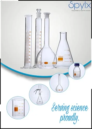 ECNEICS Borosilicate 3.3 Glass Conical Flask 1000 ml, 2000 ml with Graduation Marks, Set of 2 Conical Flask