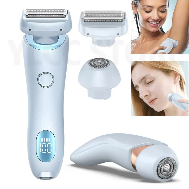 Electric Razors for Women 2 in 1 Bikini Trimmer Face Shavers Hair Removal for Underarms Legs Ladies Body Trimmer IPX7 Waterproof