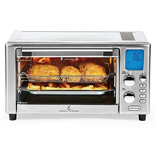 Emeril Lagasse Power AirFryer 360 Better Than Convection Ovens Hot Air Fryer Oven, Toaster Oven, Bake, Broil, Slow Cook and More Food Dehydrator, Rotisserie Spit, Pizza Function Cookbook