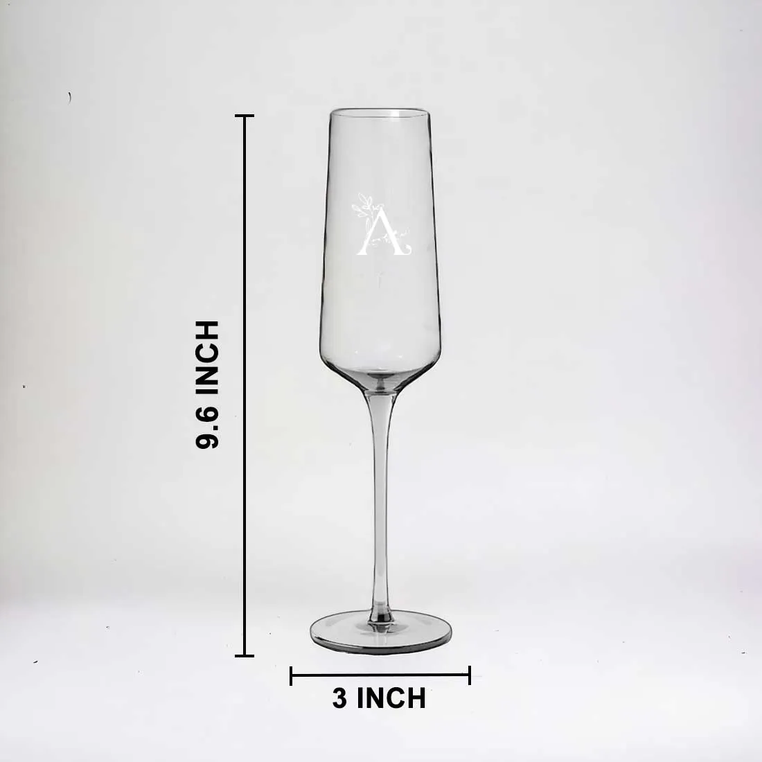 Engraved Champagne Glass with Initial - Premium Champagne Flutes