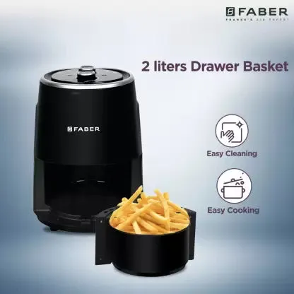 FABER FAF 2.0BK 1300W Power Cord Storage, Detachable Non-Stick Frying Basket, 93% Lesser Oil, Air Fryer  (2.5 L)