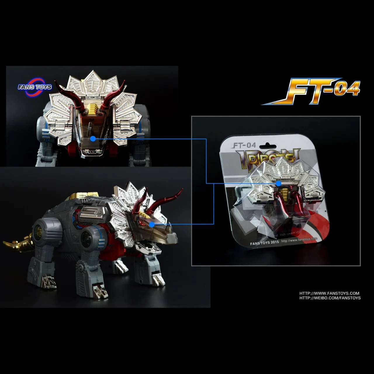 Fans Toys FT-04 Smoke Colored Dino Head