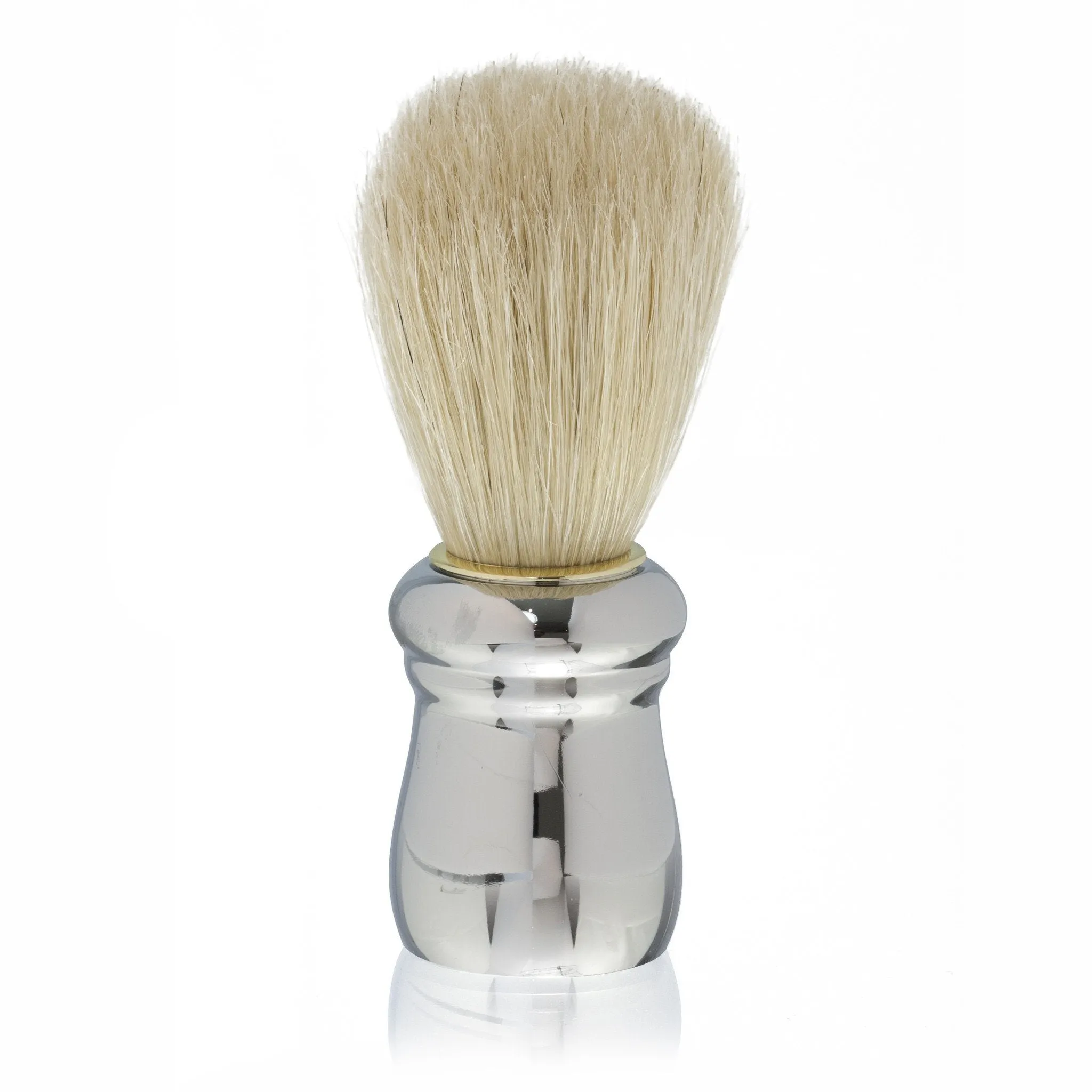 Fendrihan White Boar Bristle Shaving Brush, Silver Handle