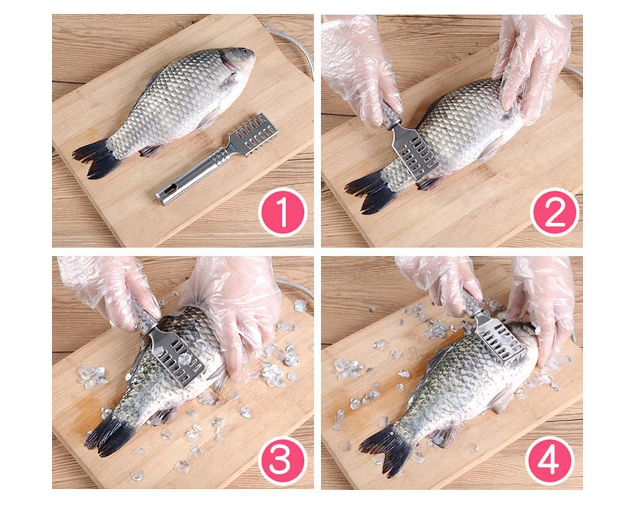 Fish Scale Remover Stainless Steel Fish Scraper with Sawtooth