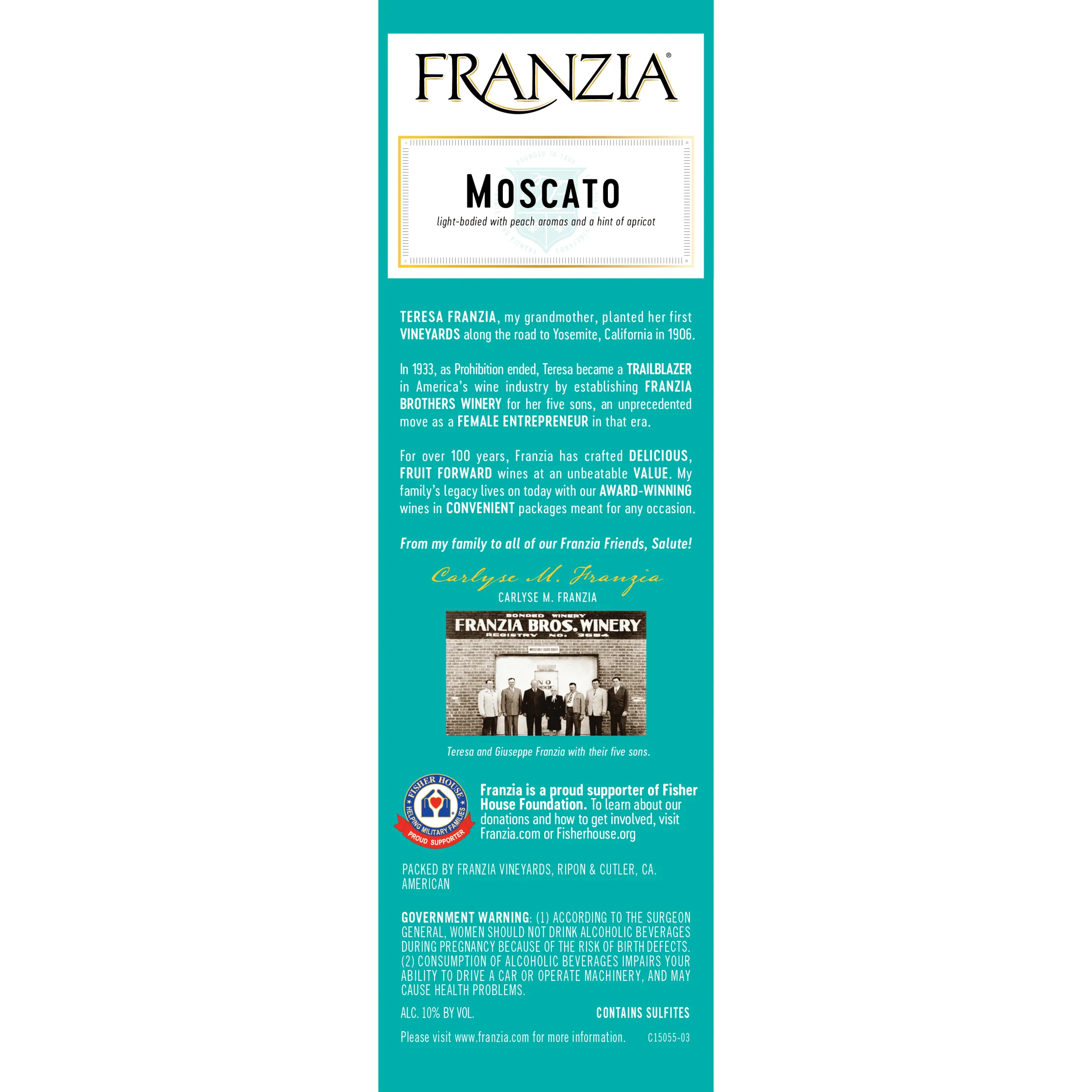 Franzia Vintner Select Moscato White Wine, 5 L Bag In Box, ABV 10.00%