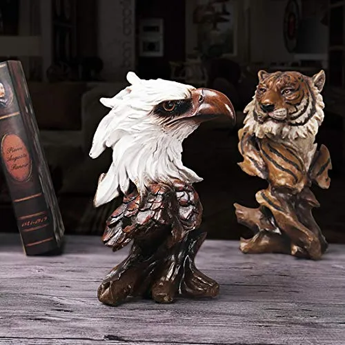 FUNSXBUG 10.5 Inch Resin Eagle Statue Sculpture Animal Collectible Figurine Gift Idea Home Desktop Decoration