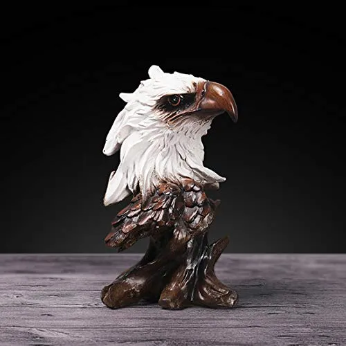 FUNSXBUG 10.5 Inch Resin Eagle Statue Sculpture Animal Collectible Figurine Gift Idea Home Desktop Decoration