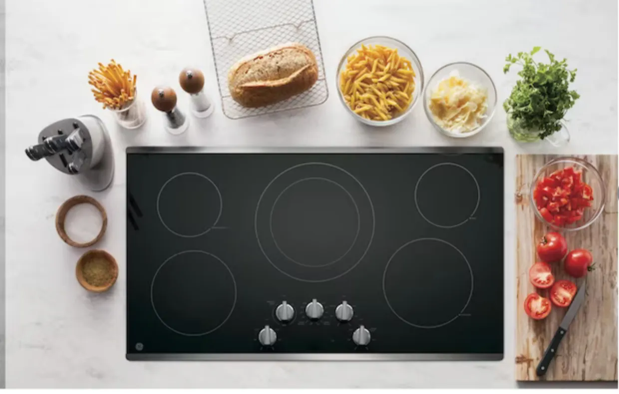 GE 36-in 5 Elements Smooth Surface (Radiant) Stainless Steel Electric Cooktop