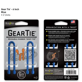 Gear Tie 6in 2 pk - Blue