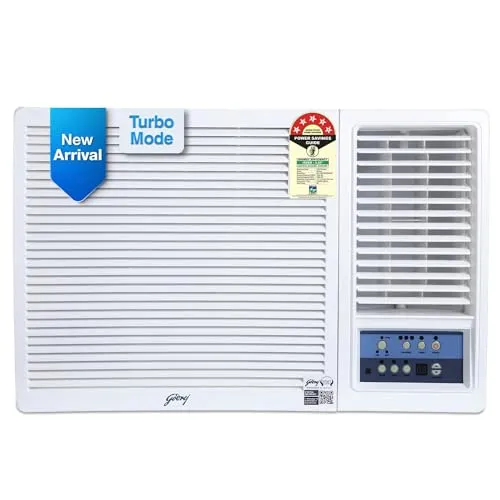 Godrej 1.5 Ton 5 Star turbo Mode, Inverter Window AC (Copper, Anti-Dust Filter, Anti-Freeze Thermostat, 2023 Model, AC 1.5T WIC 18UTC5 WWA, White)