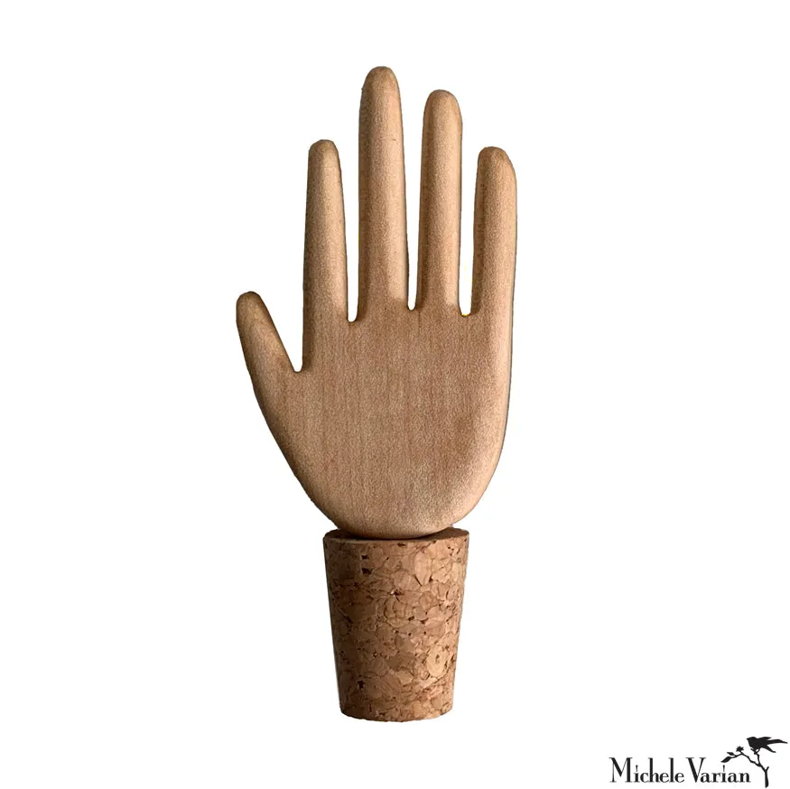 Hand Wine Stopper Light Wood