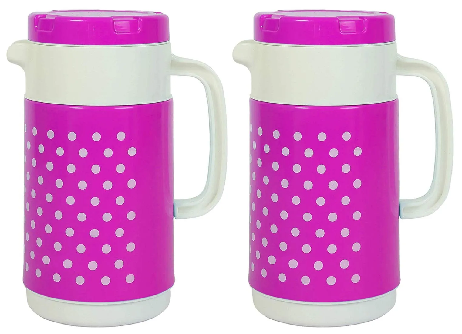 Heart Home Plastic 2 Pieces Insulated Orchid Tuff Jug Flask 1500 ML (Pink) -CTLTC10690 CTHH12163