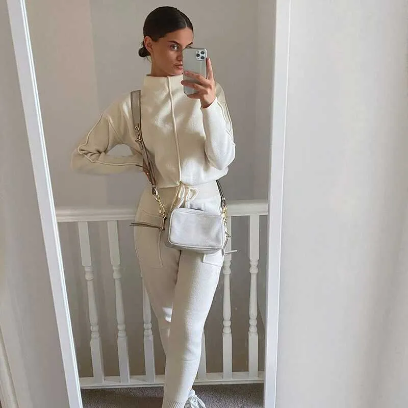 High-Neck Sweater Suit