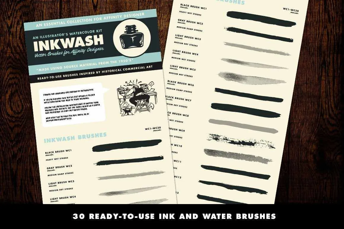 InkWash | Vector Ink and Water Brushes for Affinity Designer