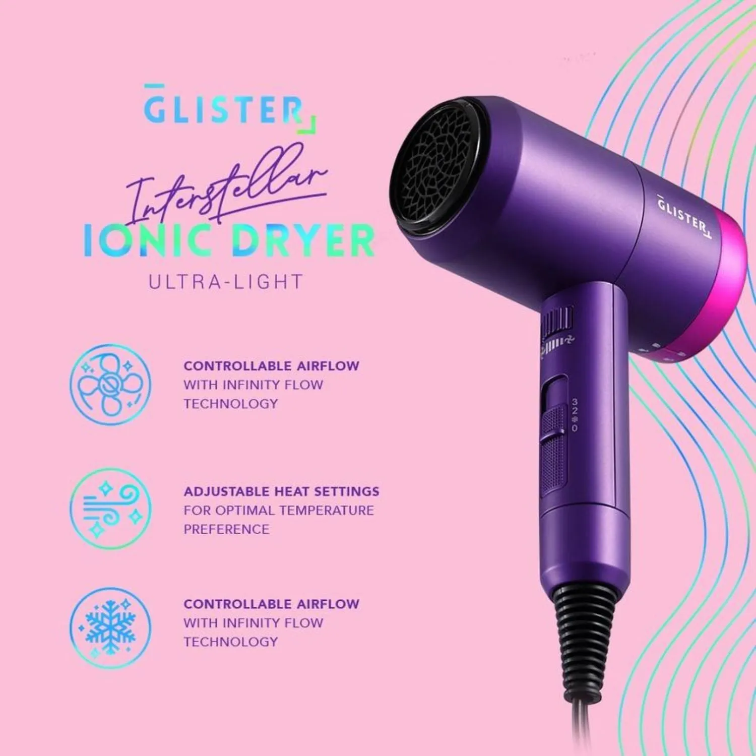 Interstellar Dryer With Adjustable Airflow Tech – Purple – Ultraviolet purple