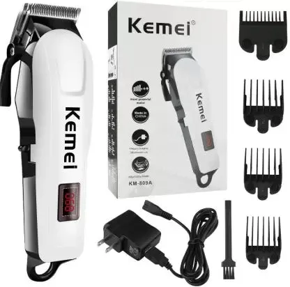 Kemei KM-809 A Trimmer 120 min Runtime 4 Length Settings  (White, Black)