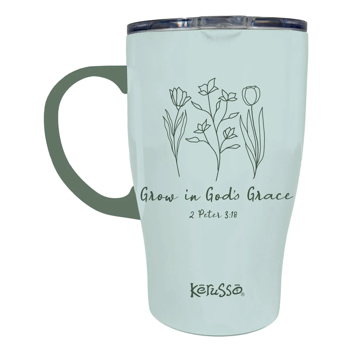 Kerusso 15 oz Stainless Steel Mug With Handle Grow In Grace