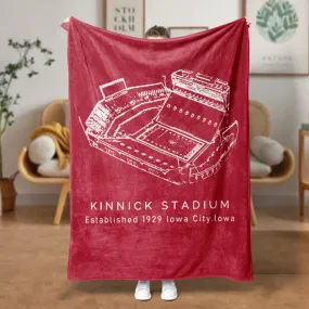 Kinnick Stadium - Iowa Hawkeyes Football,College Football Blanket for Fans of American Football Fans