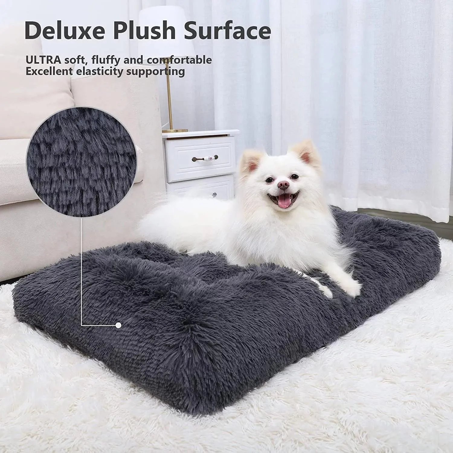 Large Dog Bed Washable Pet Bed Dog Beds for Large Dogs Plush Soft Fluffy Dog Beds 41 Inch