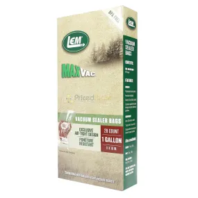 LEM MaxVac 28 Count 11" x 16" Gallon Size Air Tight Vacuum Bags BPA Free 1388