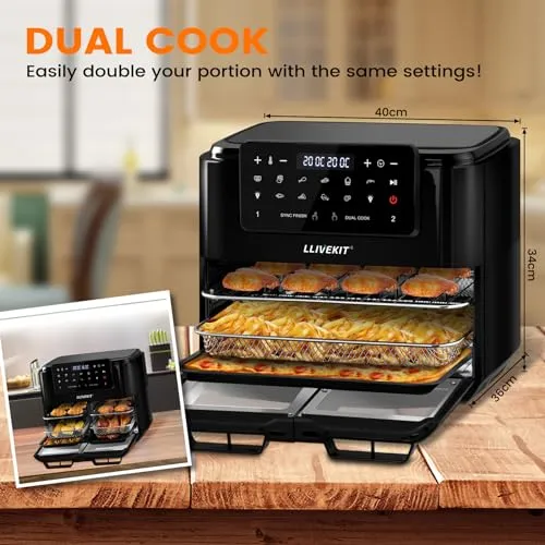 LLIVEKIT Dual Zone Air Fryer 12L (New)