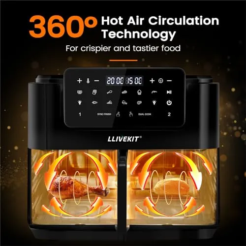 LLIVEKIT Dual Zone Air Fryer 12L (New)