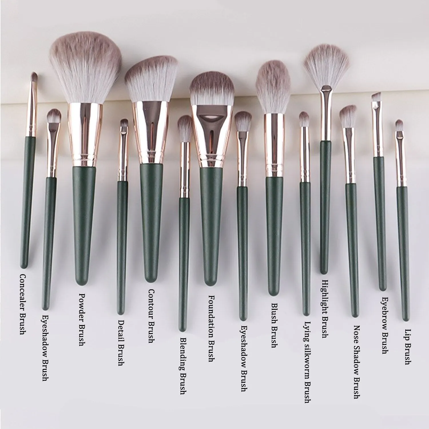 Makeup Brushes 14pcs Professional Synthetic Hair Powder Foundation Eye Shadows Blending Contour Make Up Brushes With Bag