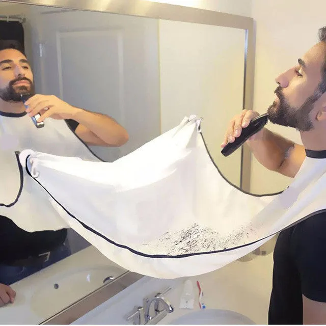 Man Pongee Beard Care Shave Apron Bib Trimmer Facial Hair Cape Sink Black Shaving Clean Tool Household Cleaning Protection