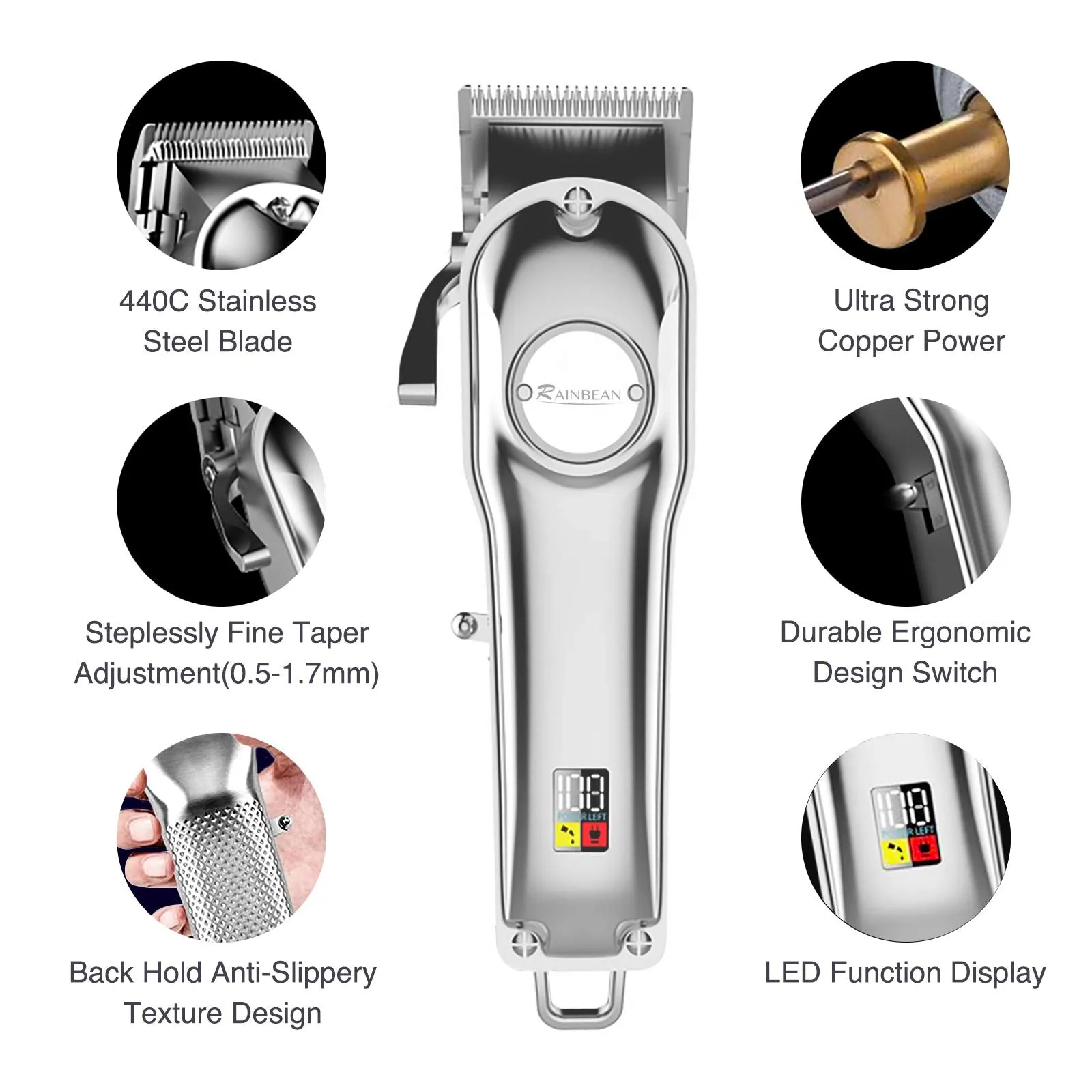 Men Hair Trimmer 3 in 1 IPX7 Waterproof Beard Trimmer Grooming Kit