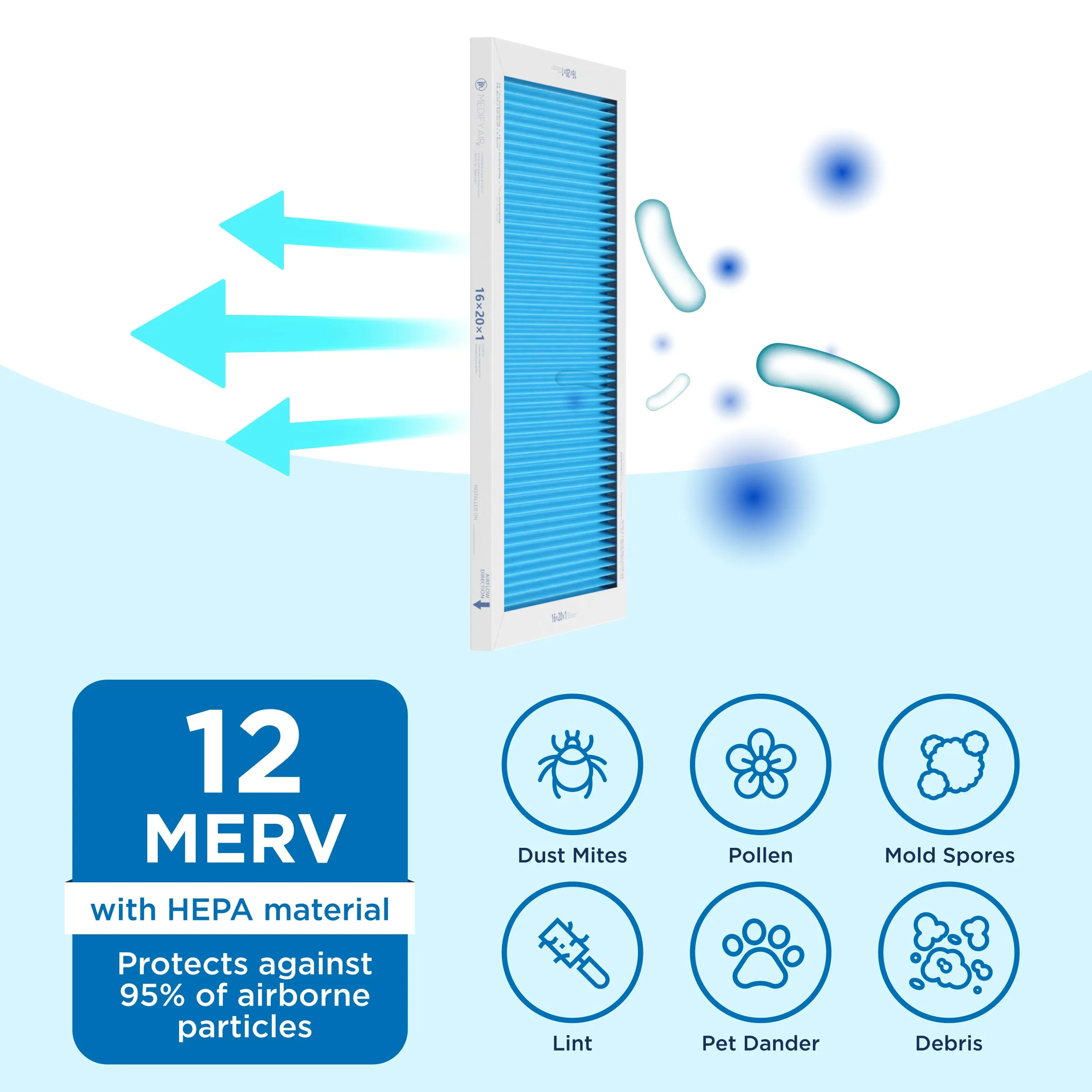 MERV 16" x 20" x 1" HVAC Filter