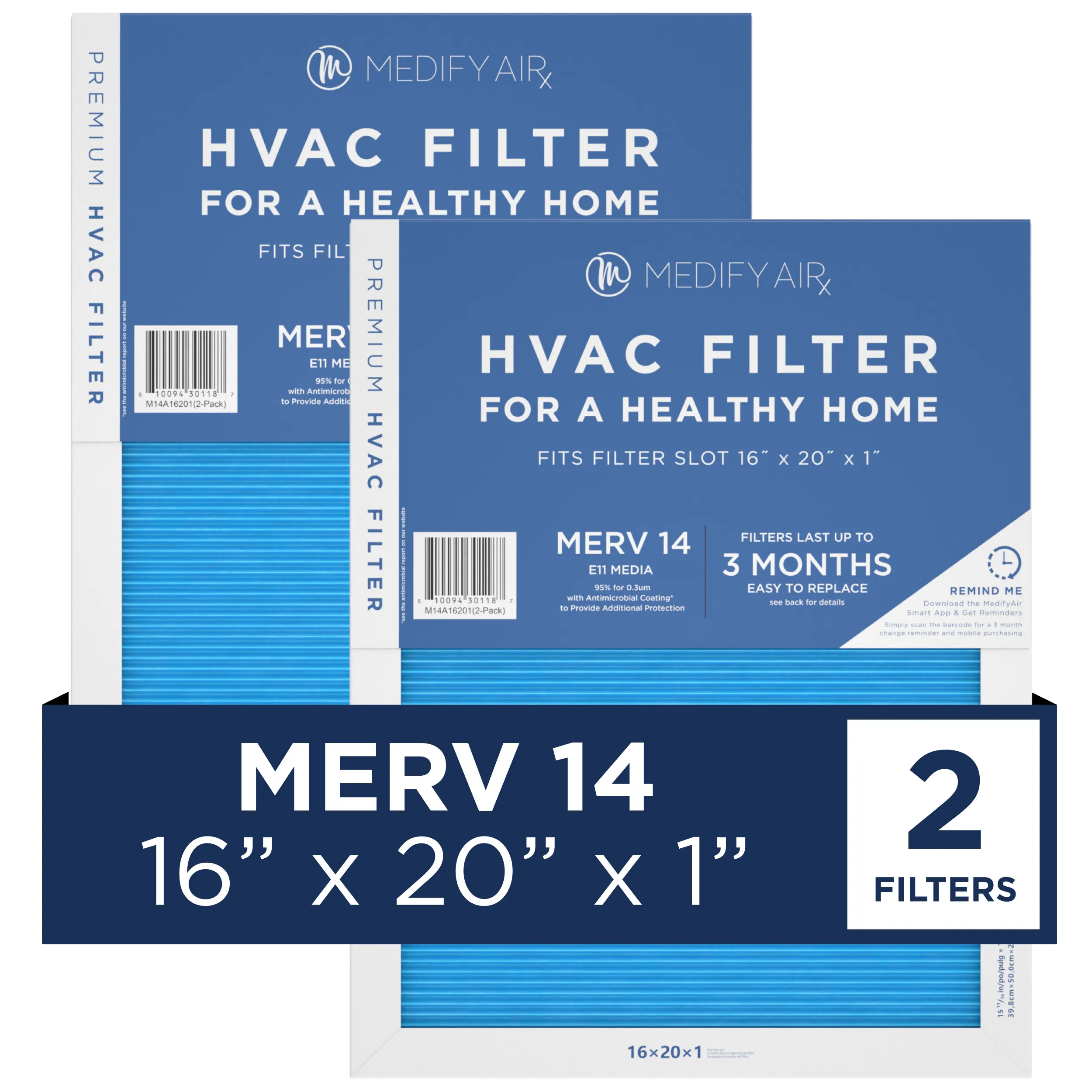 MERV 16" x 20" x 1" HVAC Filter